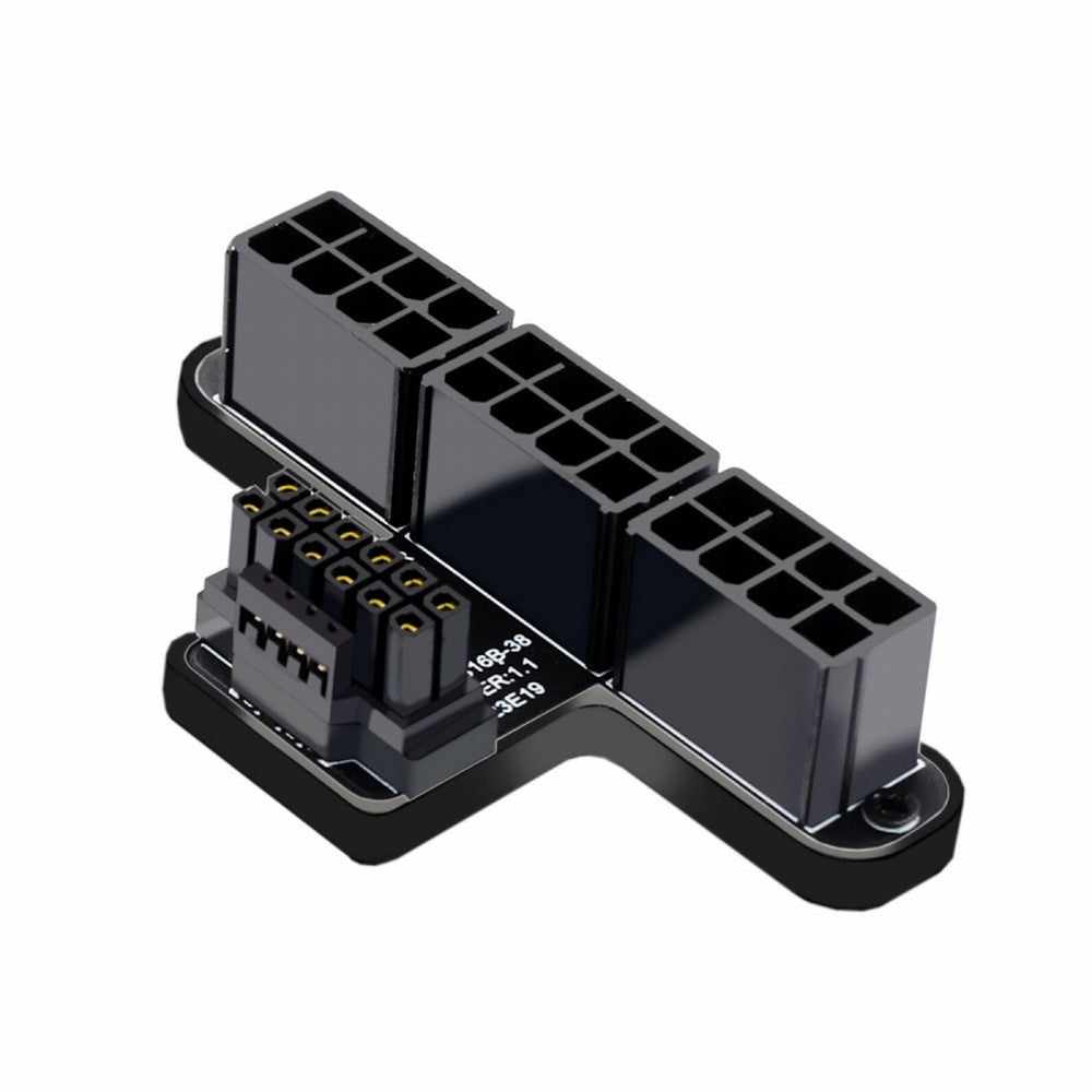 12VHPWR ATX3.0 PCI-E 5.0 Power Modular to Three ATX 8P Adapter for 4080 5090TI 16Pin 12+4P Graphics Card Up Angled 90 Degree PW-048-UP
