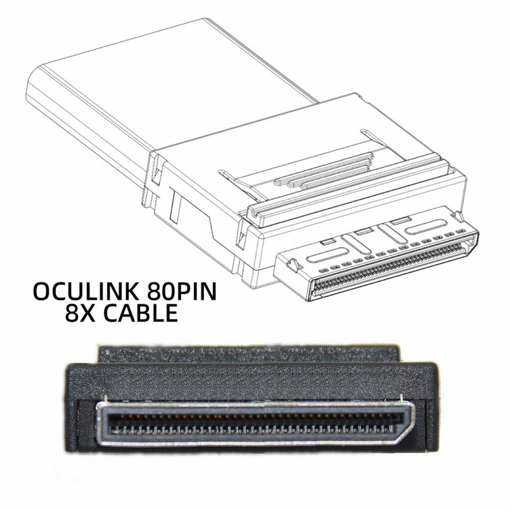 Oculink PCIe PCI-Express SFF-8611 8i to SFF-8654 8i 8x Slimline SSD Data Active Cable 50cm SF-076