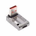 USB-C USB 3.1 Type C Female to USB 3.0 Type-A Male 90 Degree Down Angled Low Profile Type 10Gbps Data 120W Power Adapter Mecha Cyberpunk Style UC-029-TC007