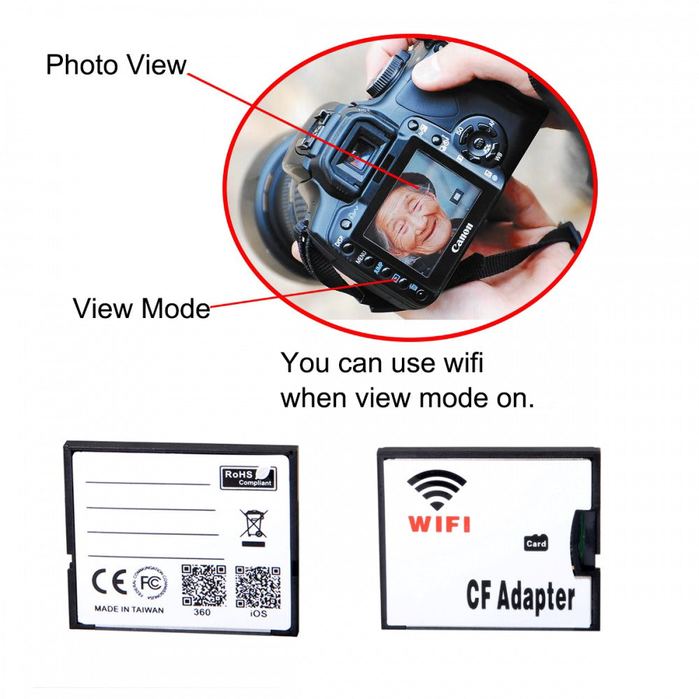WIFI Adapter Memory Card TF Micro SD to CF Compact Flash Card Kit for Digital Camera EP-032
