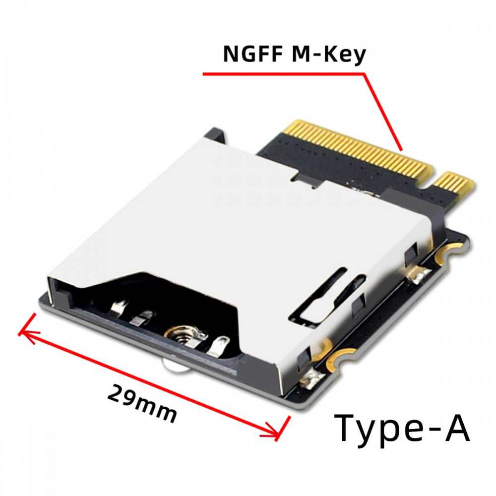 NGFF M.2 NVMe Host to CFExpress CFA Extension Adapter M2 M-key for CFE Type-A Support Camera Memory Card SA-038-CFA