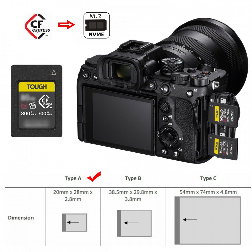 NGFF M.2 NVMe Host to CFExpress CFA Extension Adapter M2 M-key for CFE Type-A Support Camera Memory Card SA-038-CFA