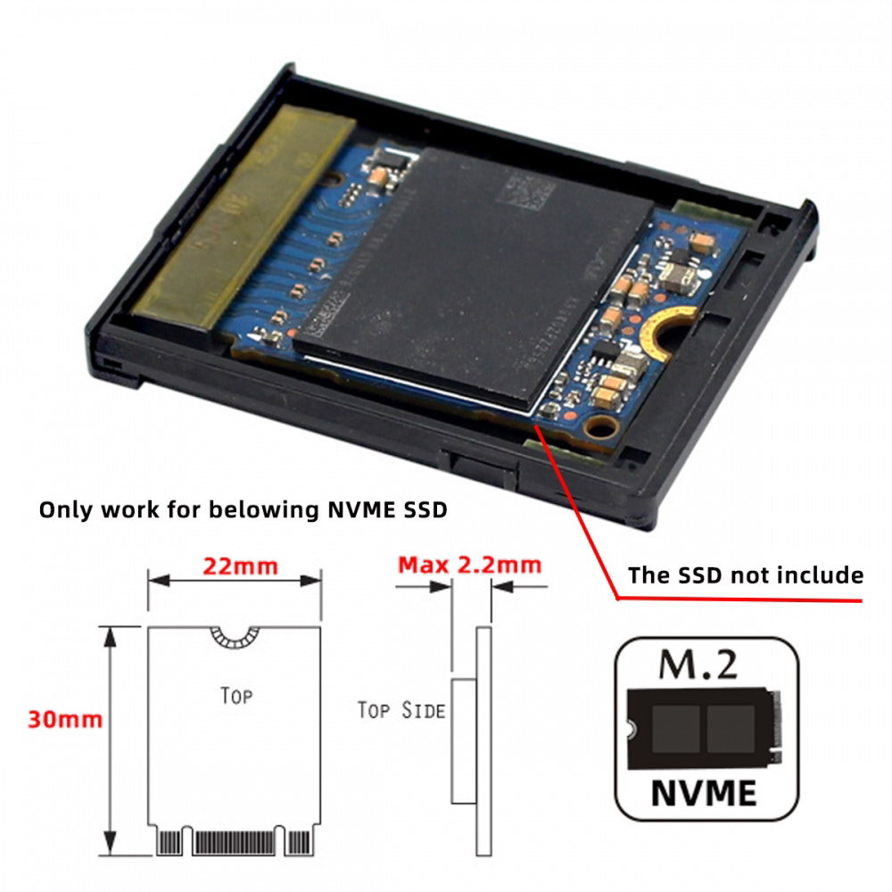 CFexpress Type-B to NVME 2230 Memory Card Kit Case CFE CFB NGFF M-key Adapter Compatible with XS Camera 8K RAW PCIe Expansion SA-046-CFB