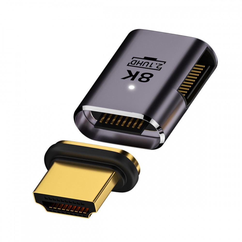 90 Degree Left Angled Magnetic 8K Type-A HDMI 2.1 Male to Female Straight Video Adapter for Laptop HDTV HD-042-LE