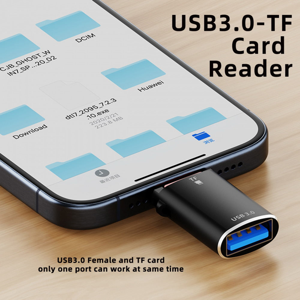 10Gbps USB-C Type-C to USB 3.0 Female OTG & TF Micro-SD Card Reader Adapter for Laptop Tablet Phone UC-035-TF