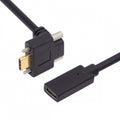 USB-C USB 3.1 Type C Up Angled Male to Female Extension Data Screw Locking Cable for for Realsense Camera VR Quest Link UC-041-UP