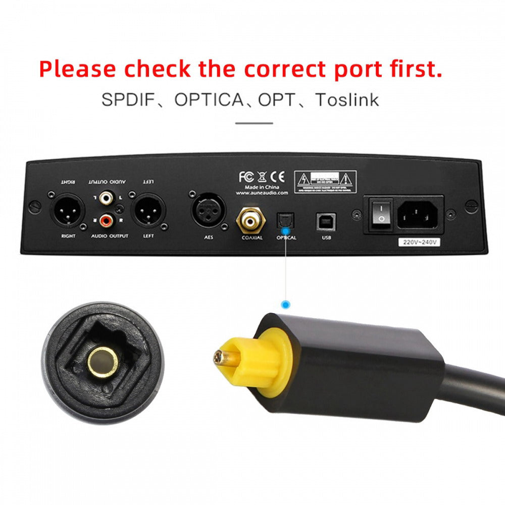 Dual Port Toslink Digital Optical Audio Splitter Adapter Fiber Optic Audio Cable 1 In 2 Out Black CA-014