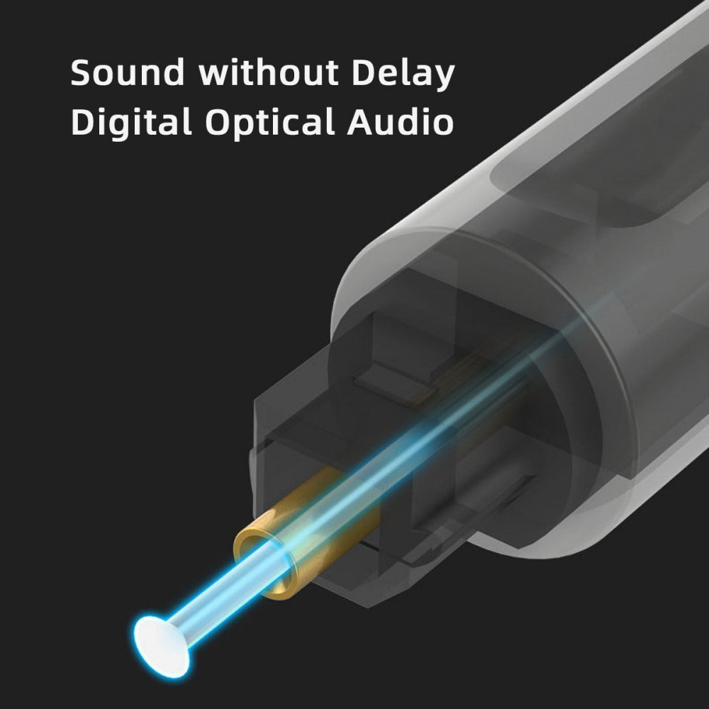 Dual Port Toslink Digital Optical Audio Splitter Adapter Fiber Optic Audio Cable 1 In 2 Out Black CA-014