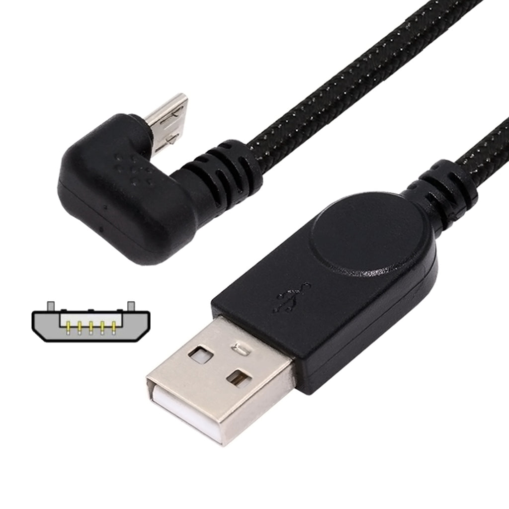 USB2.0 Type-A to Micro USB 5Pin Male to Male Power Data Cable 480Mbps Micro Opposite U Shape Back Angled U2-089-OS