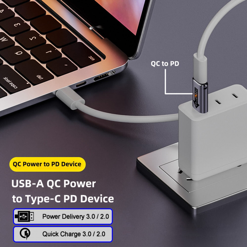 2pcs/lot USB 2.0 A Male QC to PD USB-C Type C Female 5Gbps Data Power Adapter for Laptop Tablet Phone UC-167-QC