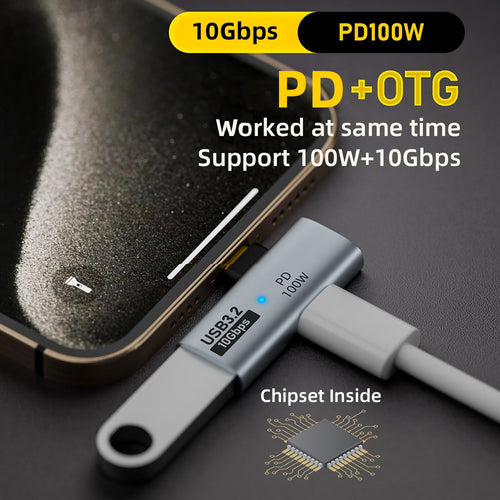 10Gbps USB-C Type-C to USB 3.0 Female OTG & 100W PD Power Adapter for Laptop Tablet Phone UC-035-PD