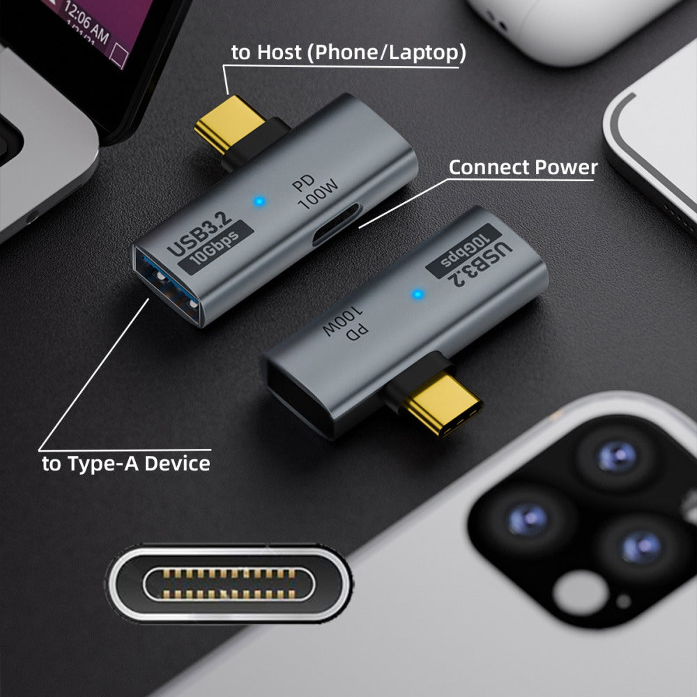 10Gbps USB-C Type-C to USB 3.0 Female OTG & 100W PD Power Adapter for Laptop Tablet Phone UC-035-PD
