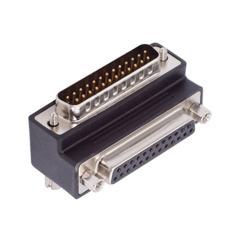 DSUB Parallel LPT AES/EBU DB25pin Male Nut to Female Screw Extension Adapter DB Connector Down 90 Degree Angled DB-008-DN