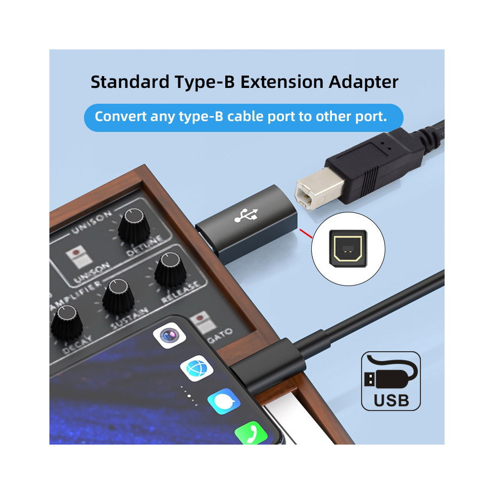 2pcs/lot USB 2.0 B Type Female to Mini USB & Micro Male Extension Adapter for Printer Phone Disk U2-010-MM