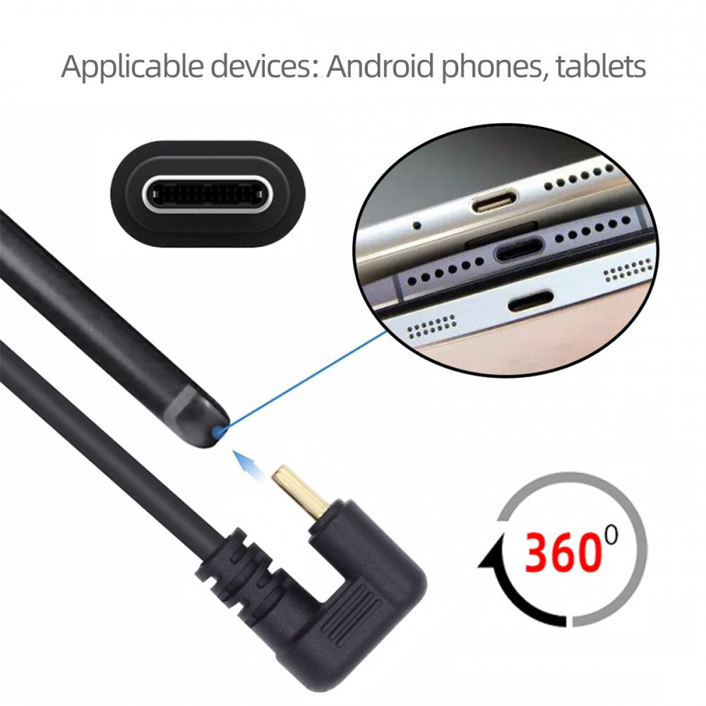 USB-C USB 3.1 Type-C Male to USB 3.0-A Female 10Gbps OTG Data Power Cable Opposite U Shape Back Angled UC-200-OS