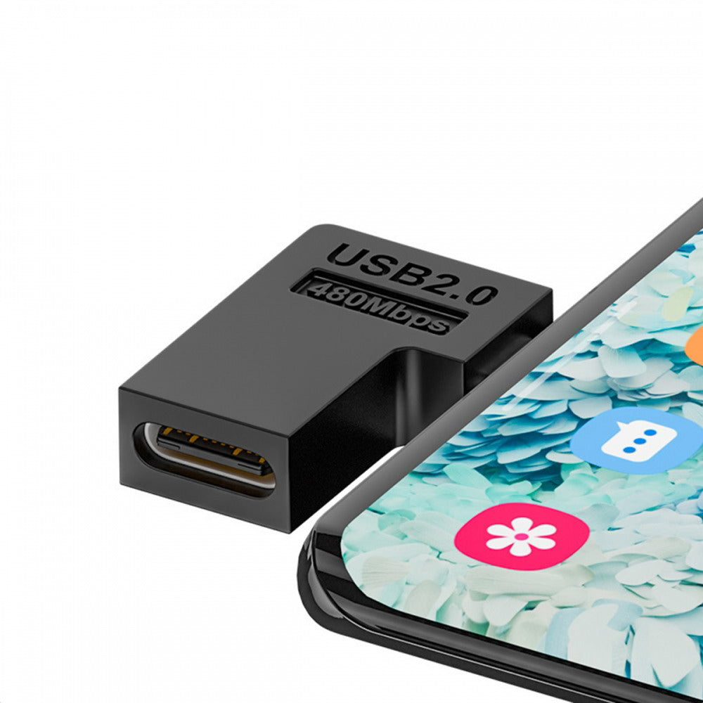 4pcs/lot USB-C USB2.0 Type C Female to Micro USB Male Power Data Adapter 90 Degree Right Angled Type UC-102-RI-4PCS