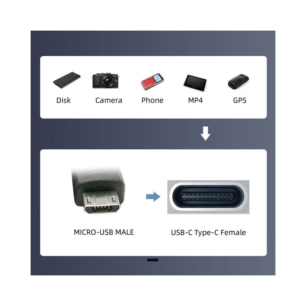 4pcs/lot USB-C USB2.0 Type C Female to Micro USB Male Power Data Adapter 90 Degree Left Angled Type UC-102-LE-4PCS