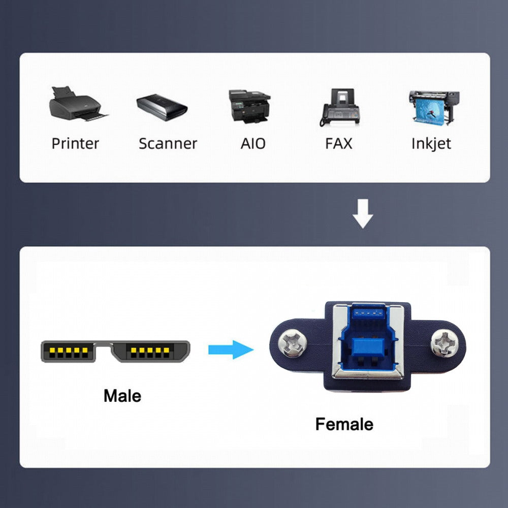 USB 3.0 Type-B Female to USB3.0 Micro-B Male Cable Extension 5Gbps for Disk SSD Camera Data 30cm U3-087