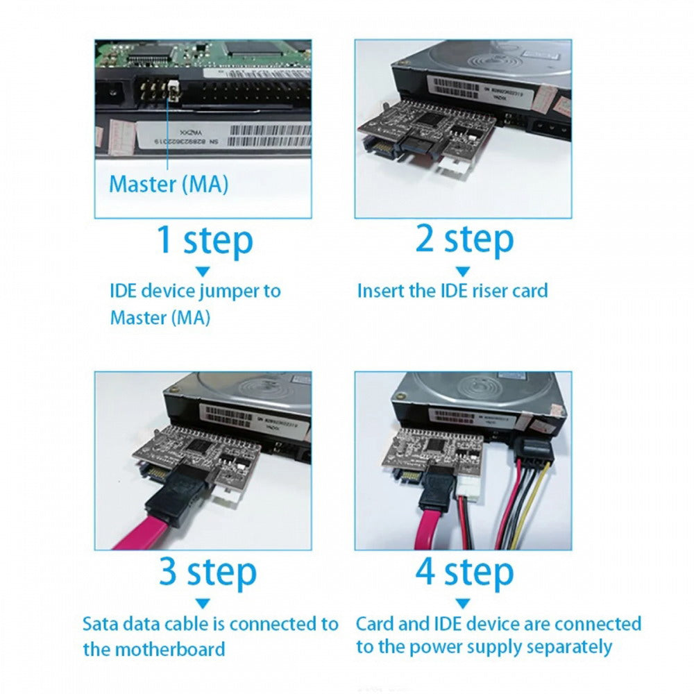 IDE 100 133 PATA to Dual Serial SATA 7PIN Adapter Reversible Converter for Hard Disk Drive SA-101