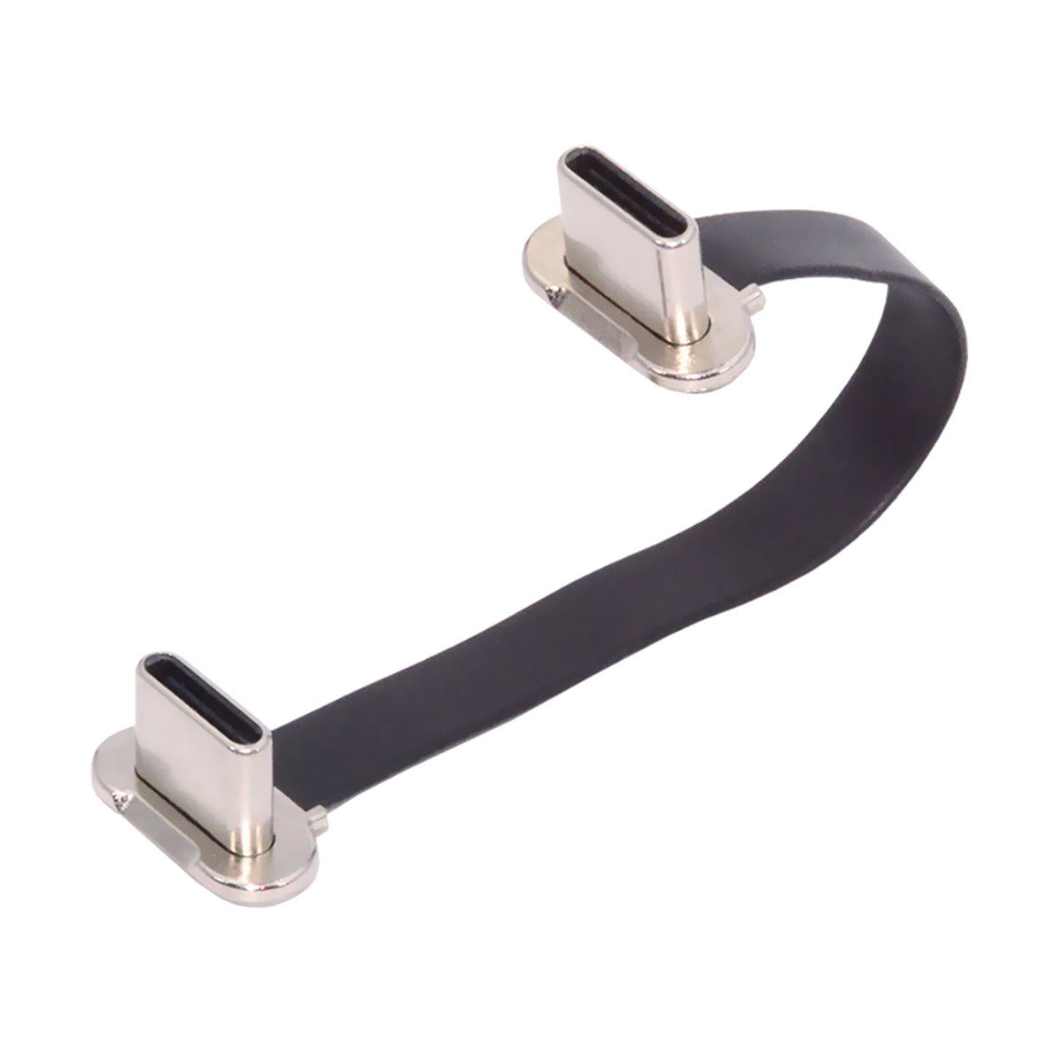 Angled USB-C Type C to USB-C Ultra Slim Flat Power USB2.0 Data Cable 65W Fast Charge for Laptop Tablet Phone UC-170-0.07M