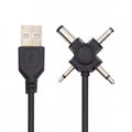 USB 2.0 Type-A Male to 4-in-1 DC 5V 5.5x2.1mm 4.0x1.7mm Mono 3.5mm 2.5mm Power Plug Barrel Connector Charge Cable PW-010-MO