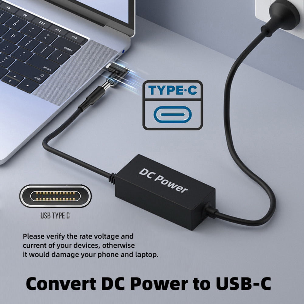 140W 100W DC Jack 7.9x5.4mm Input to USB-C Type-C Angled 90 Degree Power Plug Charge Adapter for Laptop Phone UC-066-7954MM