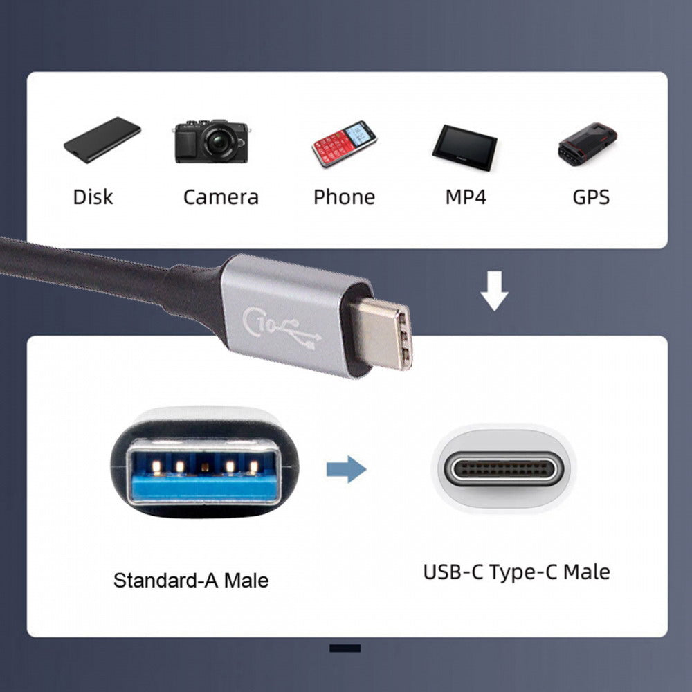 10Gbps USB 3.1 Type C Male to USB3.0 Type A Male Data Power Cable 5V3A for Laptop Phone Disk UC-036-0.30M/UC-036-0.50M
