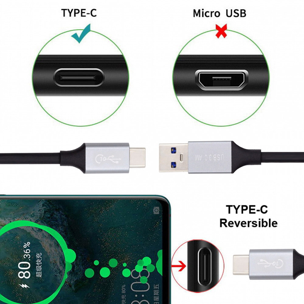 10Gbps USB 3.1 Type C Male to USB3.0 Type A Male Data Power Cable 5V3A for Laptop Phone Disk UC-036-0.30M/UC-036-0.50M