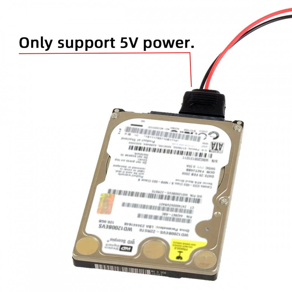 DC 5V Dual USB to SATA 15Pin Power Cable for 2.5 inch SATA HDD SSD Disk Driver 5V 2A Max U2-070-2P