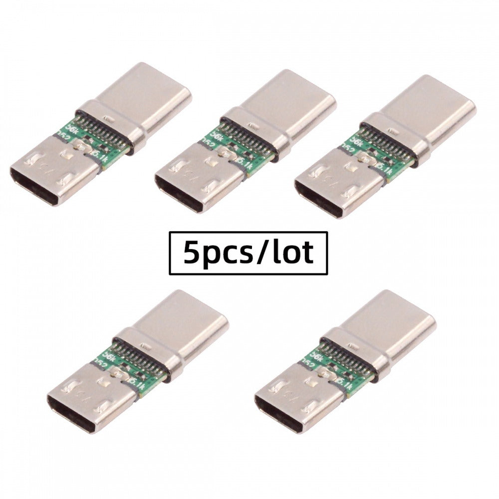 5pcs/lot Micro USB 2.0 5Pin Female Connector to USB Type-C Male Power Data PCBA Adapter for Tablet Phone Laptop CN-016-CM