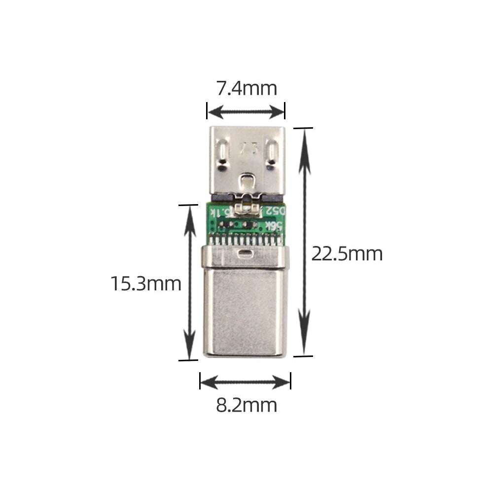 5pcs/lot Micro USB 2.0 5Pin Female Connector to USB Type-C Male Power Data PCBA Adapter for Tablet Phone Laptop CN-016-CM