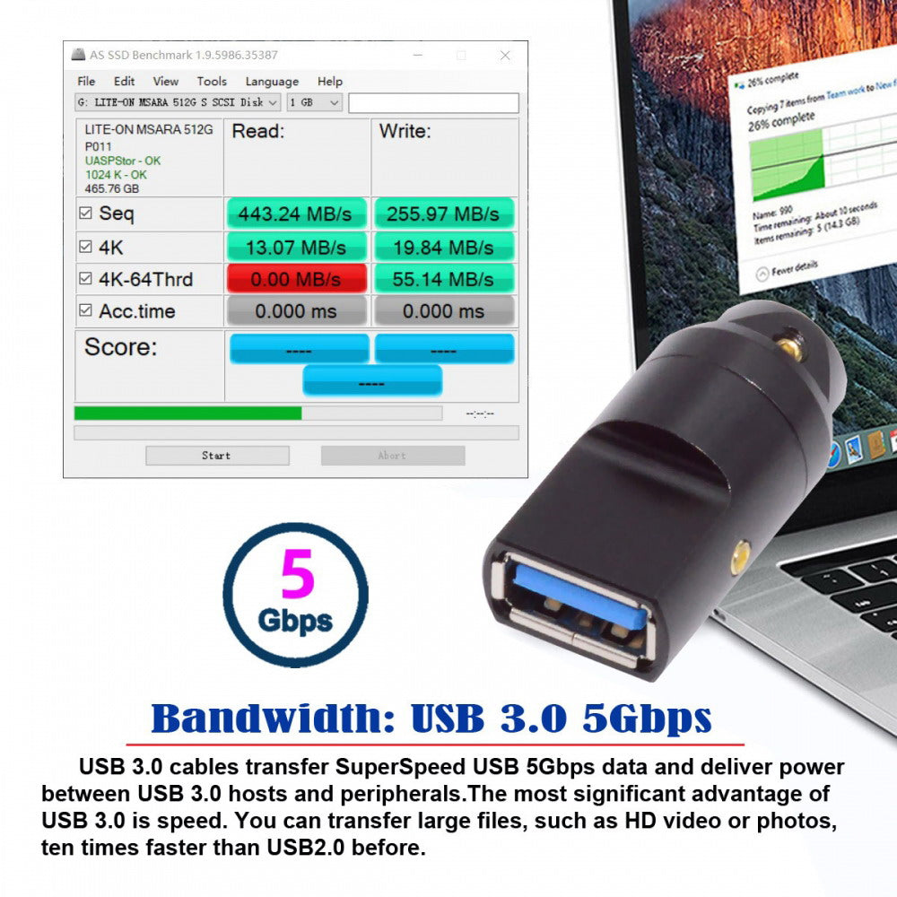 USB 3.0 Type-A Female Socket Receptacle Connector Solder Type with Aluminum Alloy Shell Customization for 6.0mm Cable CN-024-FE