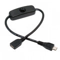 Micro USB2.0 Cable with On Off Power Switch Button Micro 5Pin Male to Female for DC 5V Desk Lamp Fan Camera PW-012-MM