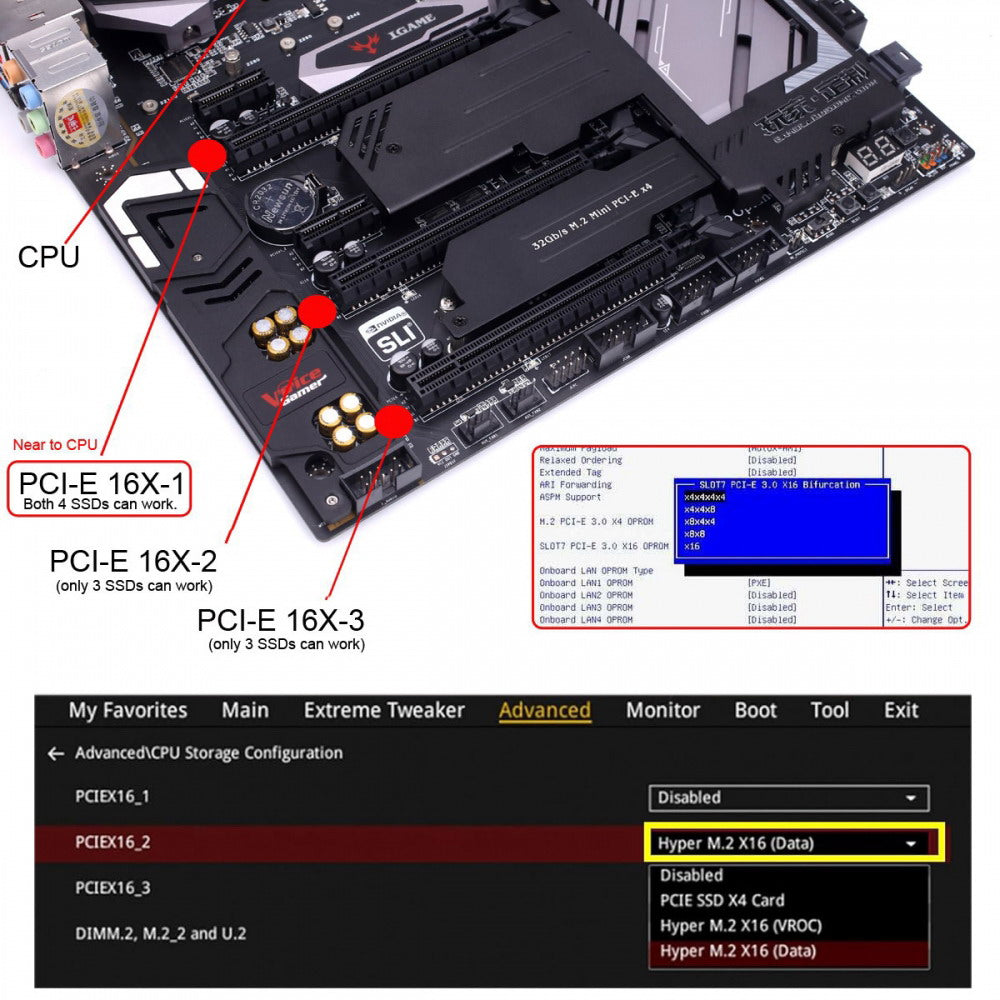 Low Profile Dual 2x NVME M.2 SSD to PCIE Express Gen4 X8 X16 Raid Card VROC Raid0 Hyper Adapter SA-012-LP
