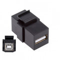 USB2.0 A Female to Type-B Female Extension Keystone Jack Coupler Adapter for Wall Plate Panel USB Cable U2-078-AFBF