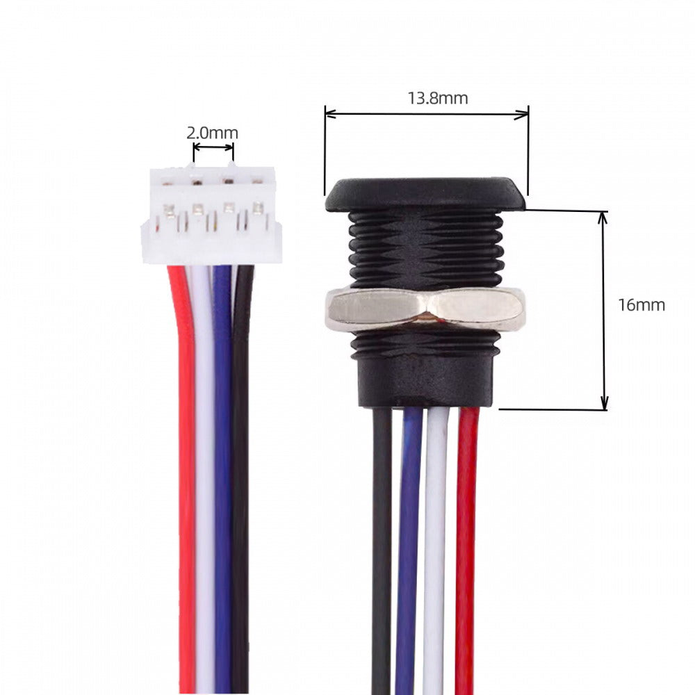 5pcs/set DIY OEM Type C Female Socket to 4Pin Header Cable Pitch=2.0mm Panel Mount Type DC 5V Power Data CN-015-4P