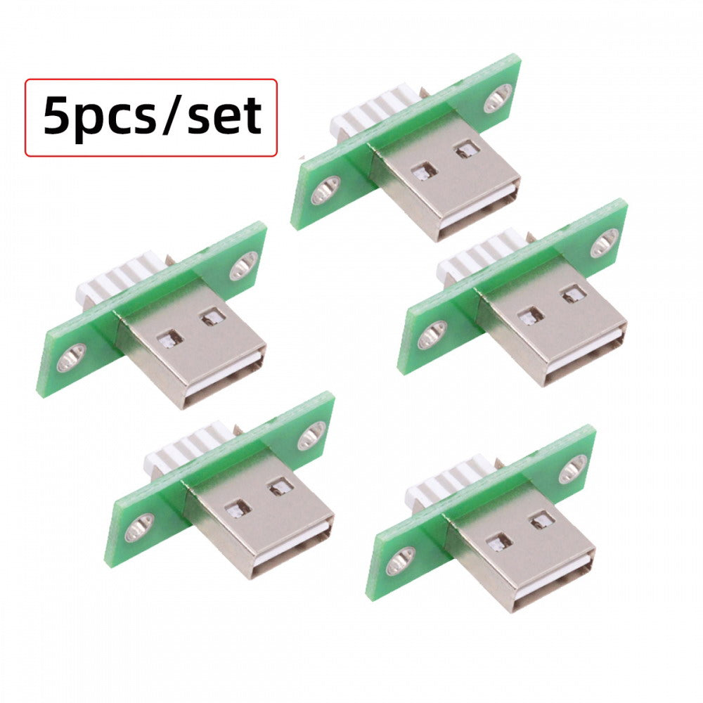 5pcs/set DIY OEM USB Type-A Male Plug Connector with Panel Mount Solder Type Reversible Design CN-014-AM
