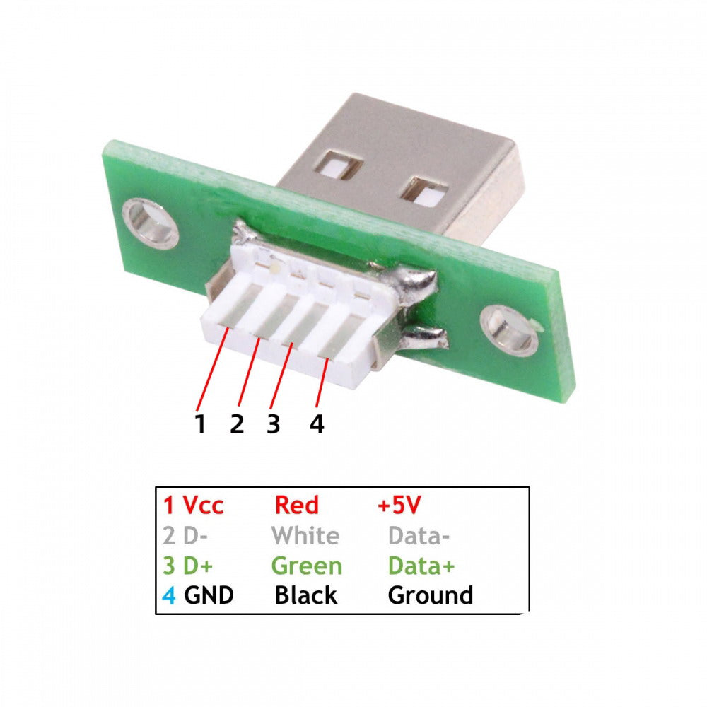 5pcs/set DIY OEM USB Type-A Male Plug Connector with Panel Mount Solder Type Reversible Design CN-014-AM