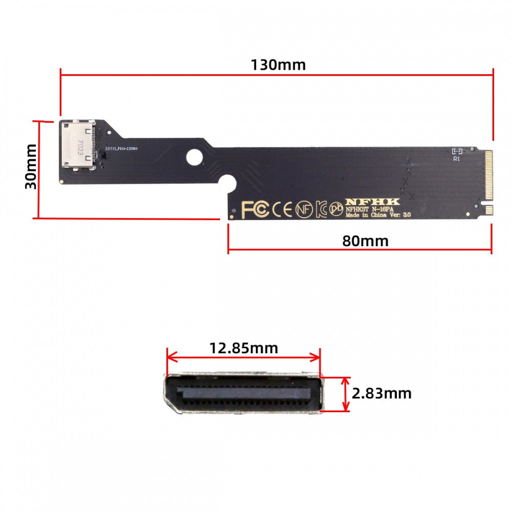 PCI-E 4.0 M.2 M-key to Oculink SFF-8612 SFF-8611 Host Adapter for ThinkBook 16+ External Graphics Card & SSD SF-058-INT