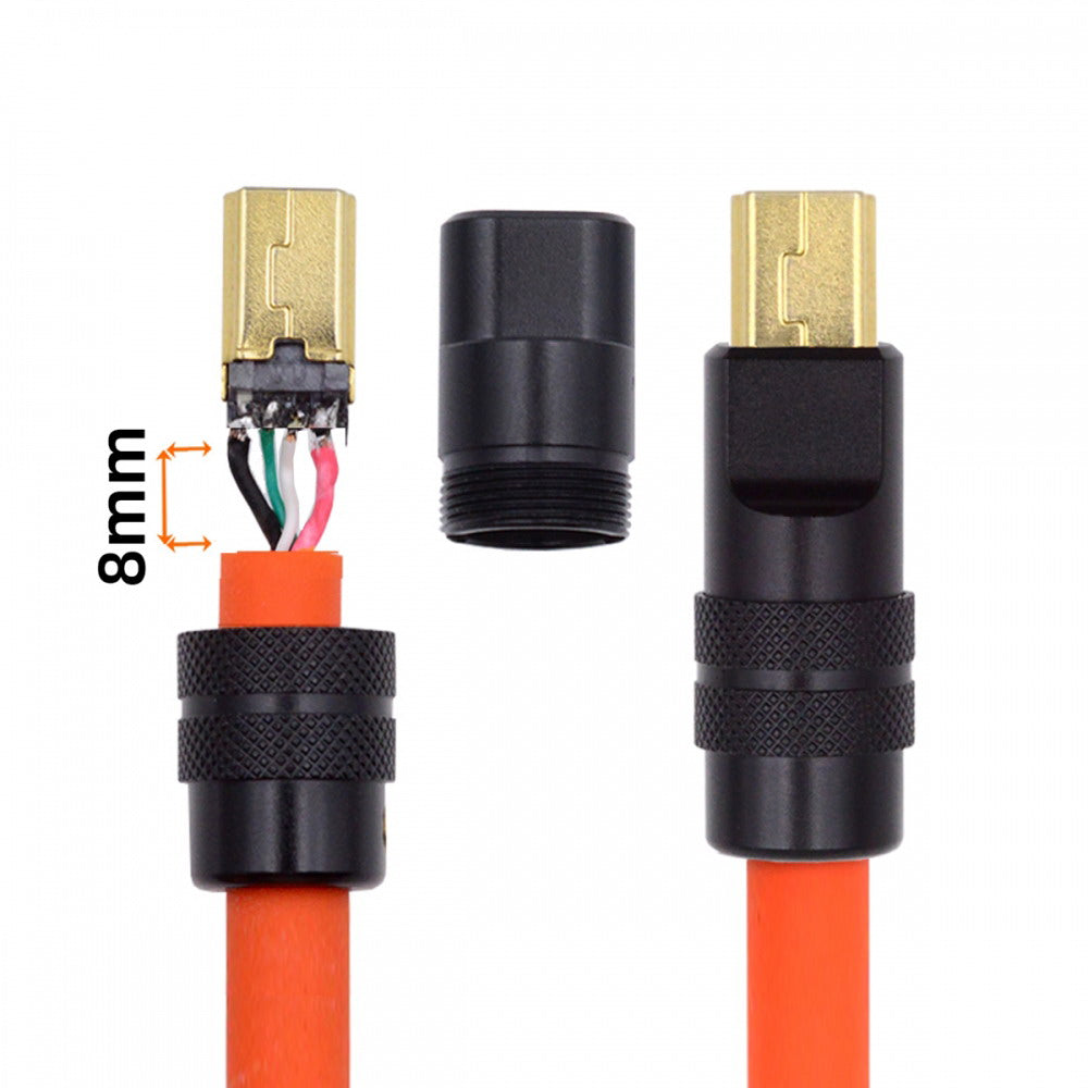 Mini USB2.0 5Pin Male Plug Connector Solder Type with Aluminum Alloy Shell Black Customization for 4.0mm~6.0mm Cable CN-029-MN