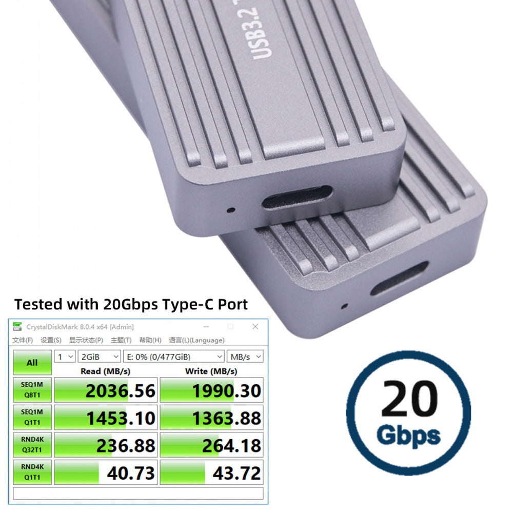 Chenyang 20Gbps Type-C USB3.2 USB4 to NVME M-key M.2 NGFF SATA SSD PCBA Enclosure 2242/2230mm Adapter RTL9220 Chipset