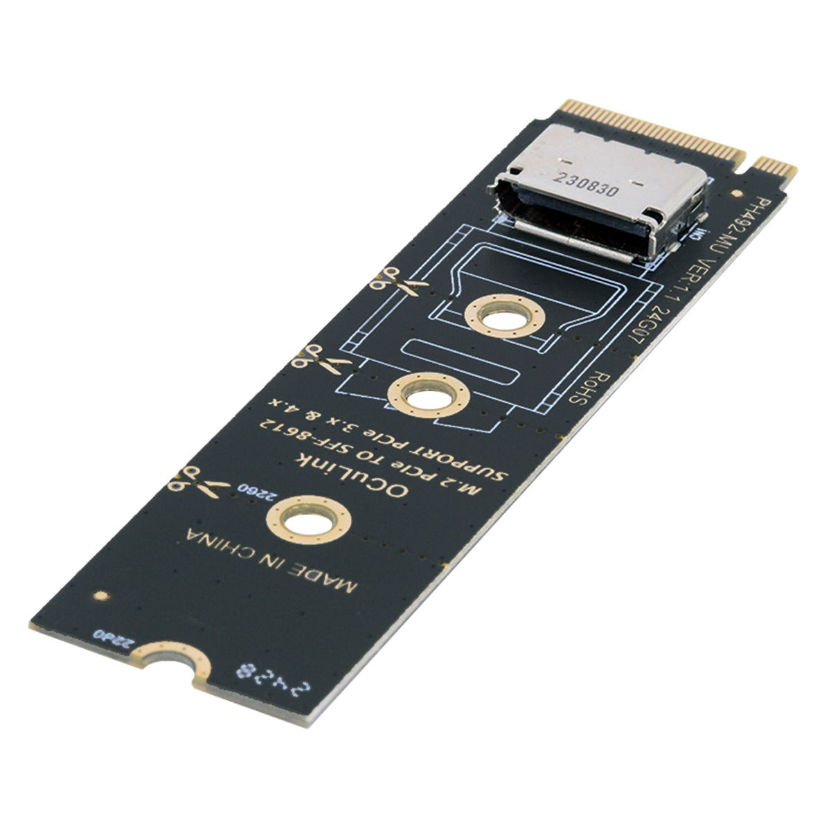 Chenyang 2280 PCI-E4.0 M.2 M-key to Oculink SFF-8612 SFF-8611 Vertical Host Adapter for NVME U.2 SSD eGPU
