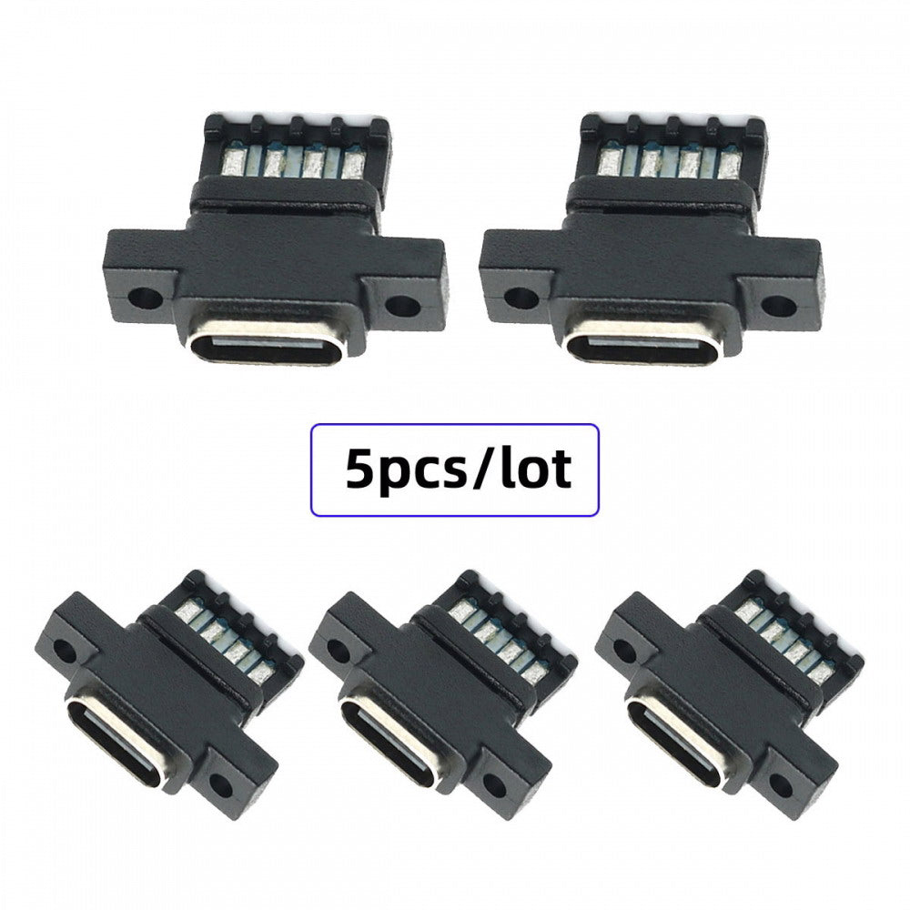 5pcs/set DIY OEM Type C Female Socket Connector to 6Pin PCBA Pinout Vertical Scew Mount Type DC 5V/20V PD Power