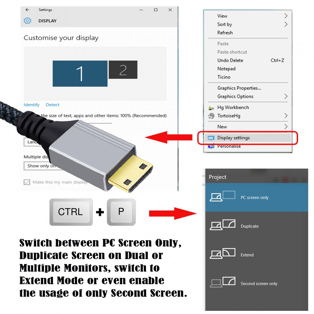 HDMI 2.0 Male to Mini HDMI Type-C Male 4K 60hz Cable with Sleeve Straight Connector for HDTV Computer Laptop Monitor