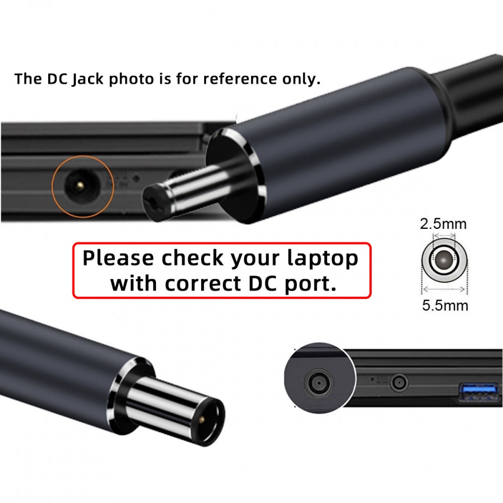 100W Type C USB-C Input to 20V DC 5.5*2.5mm Output Power 20V 5A 65W PD Charge Cable for Laptop