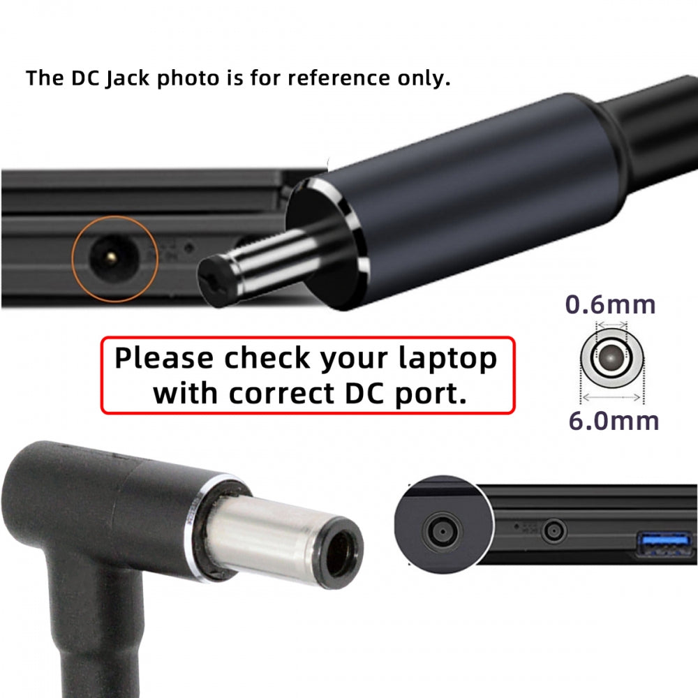 100W Type C USB-C Input to 20V DC 6.0*1.4*0.6mm Output Power 20V 5A 65W PD Charge Cable for Laptop