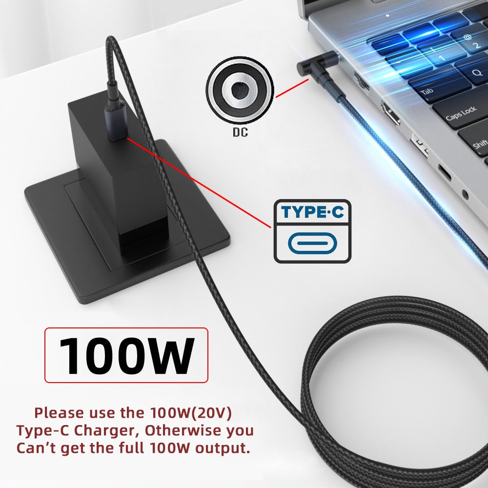 100W Type C USB-C Input to 20V DC 7.9*5.4mm Output Power 20V 5A 65W PD Charge Cable compatible with Laptop