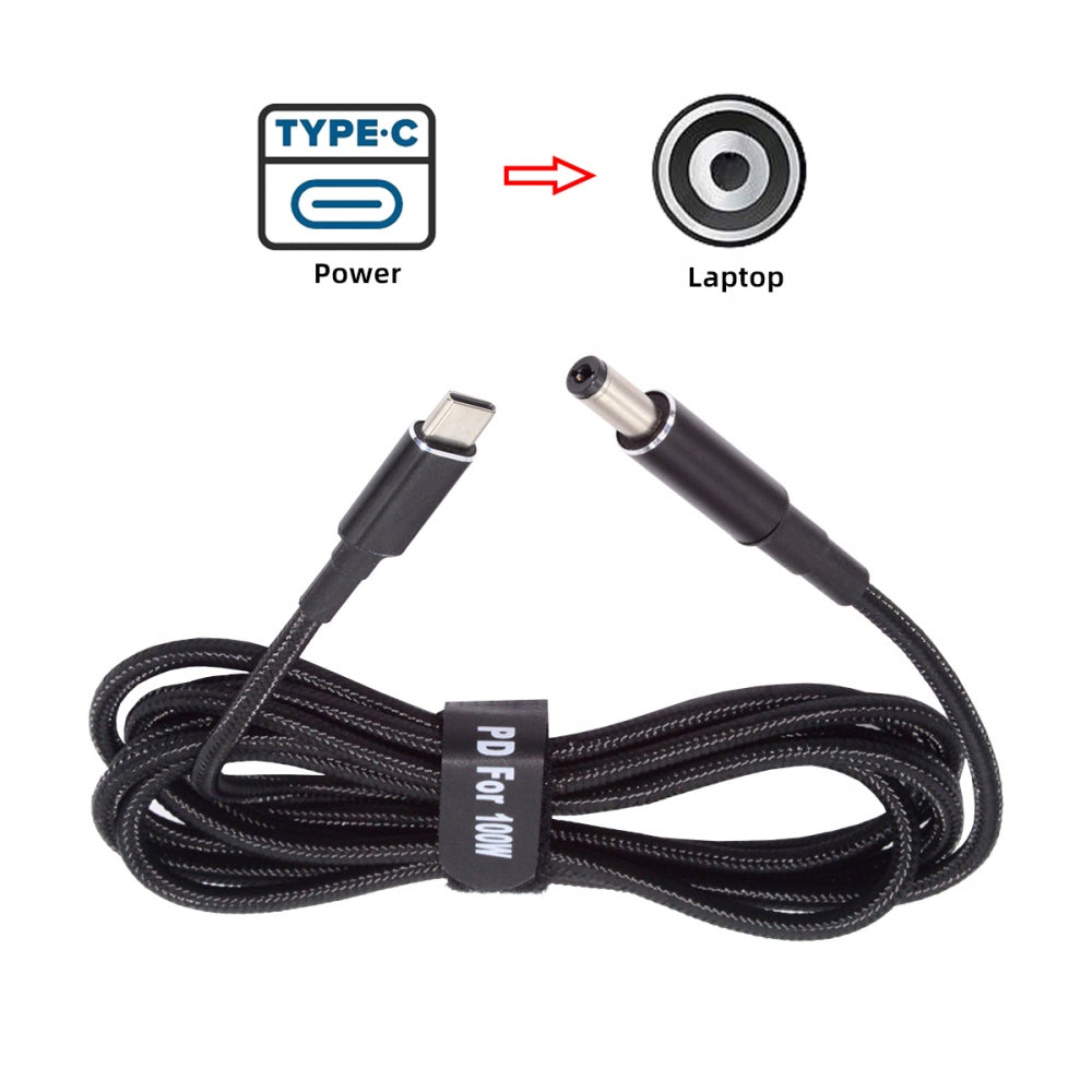 100W Type C USB-C Input to 20V DC 5.5*2.1mm Output Power 20V 5A 65W PD Charge Cable for Laptop
