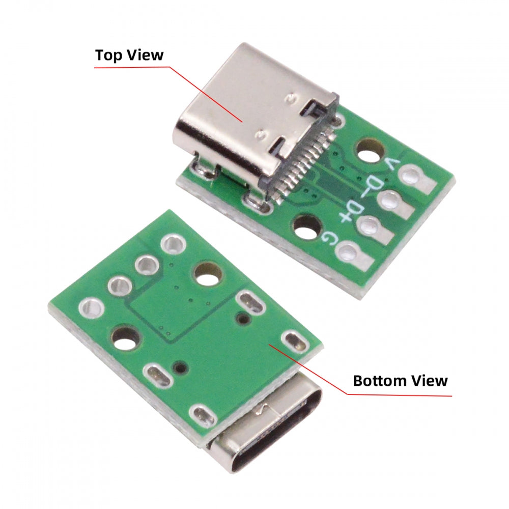 5pcs/set DIY OEM Type C Female Socket Connector to PCBA 4Pin USB2.0 Pinout DC 5V Power