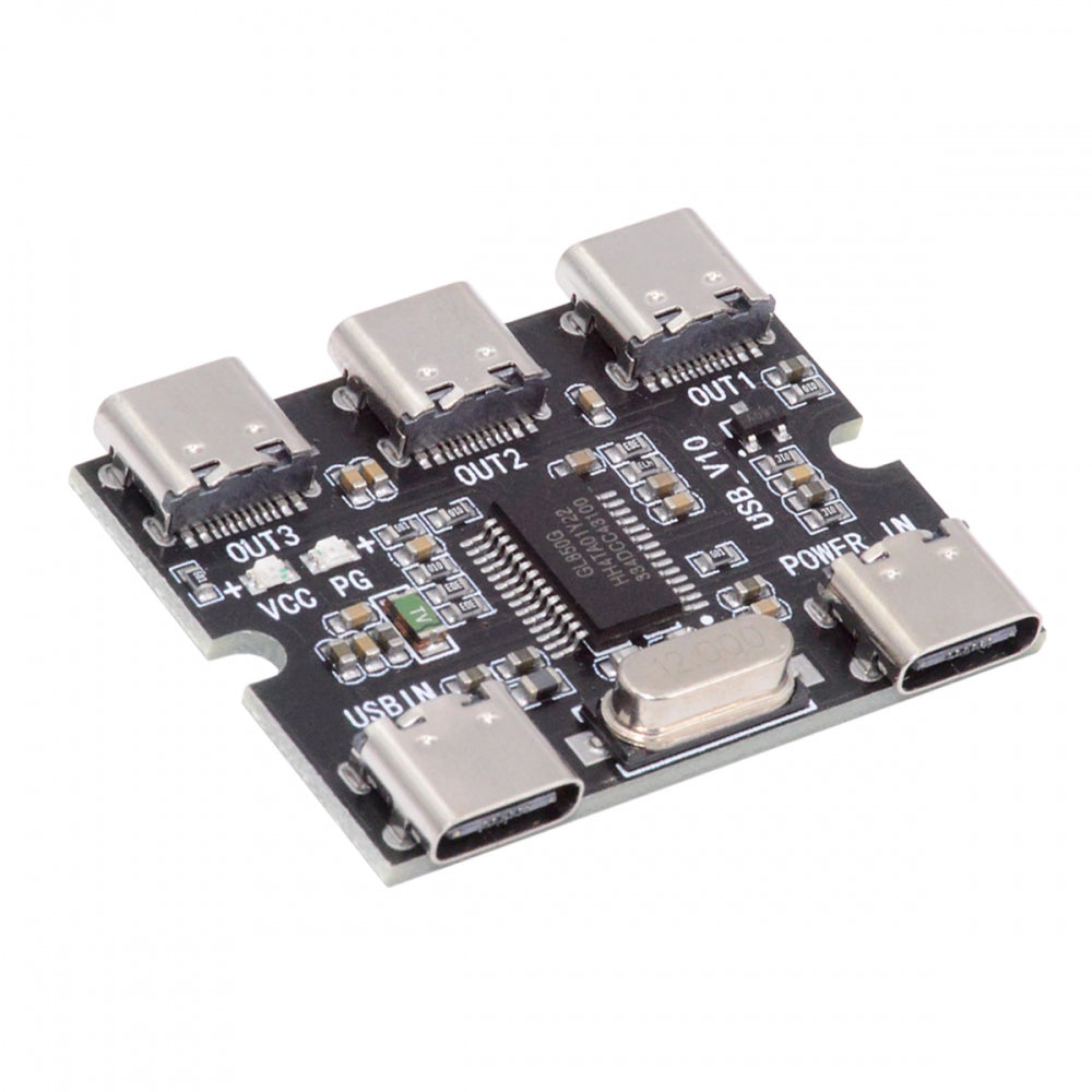 USB-C 2.0 1-to-3 Three Ports HUB PCBA PCs 3 Devices Type-C for Keyboard Mouse Scanner Printer